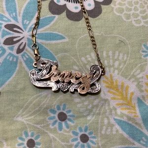 Gold necklace name Tracy